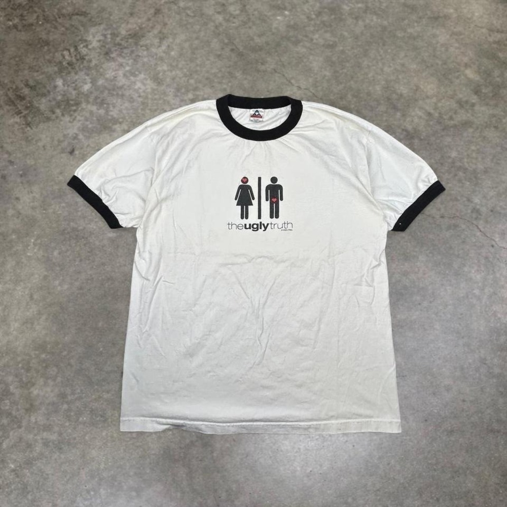 The Ugly Truth ringer graphic t-shirt White ringer tee with black trim
